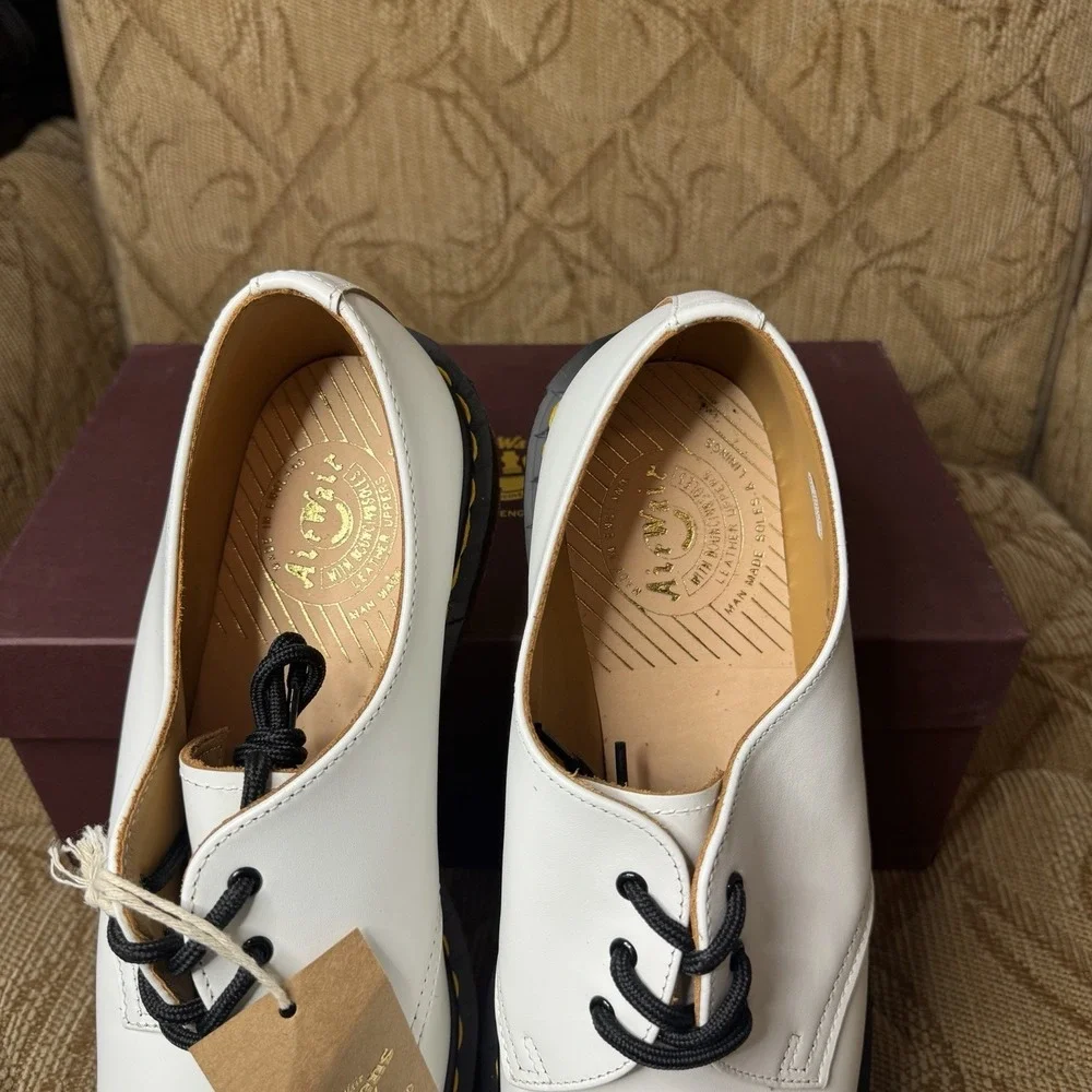 DR MARTEN 1461 VINTAGE White Quilon Unisex MADE in ENGLAND MEN US 11 UK 10 New